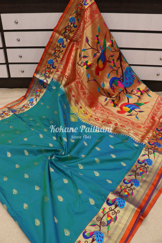 Embroidery Brocade Paithani Saree