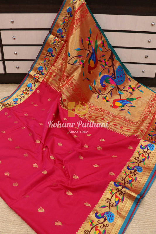 Embroidery Brocade Paithani Saree