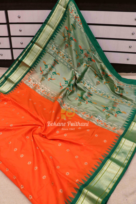 Kadiyal Semi Paithani Saree