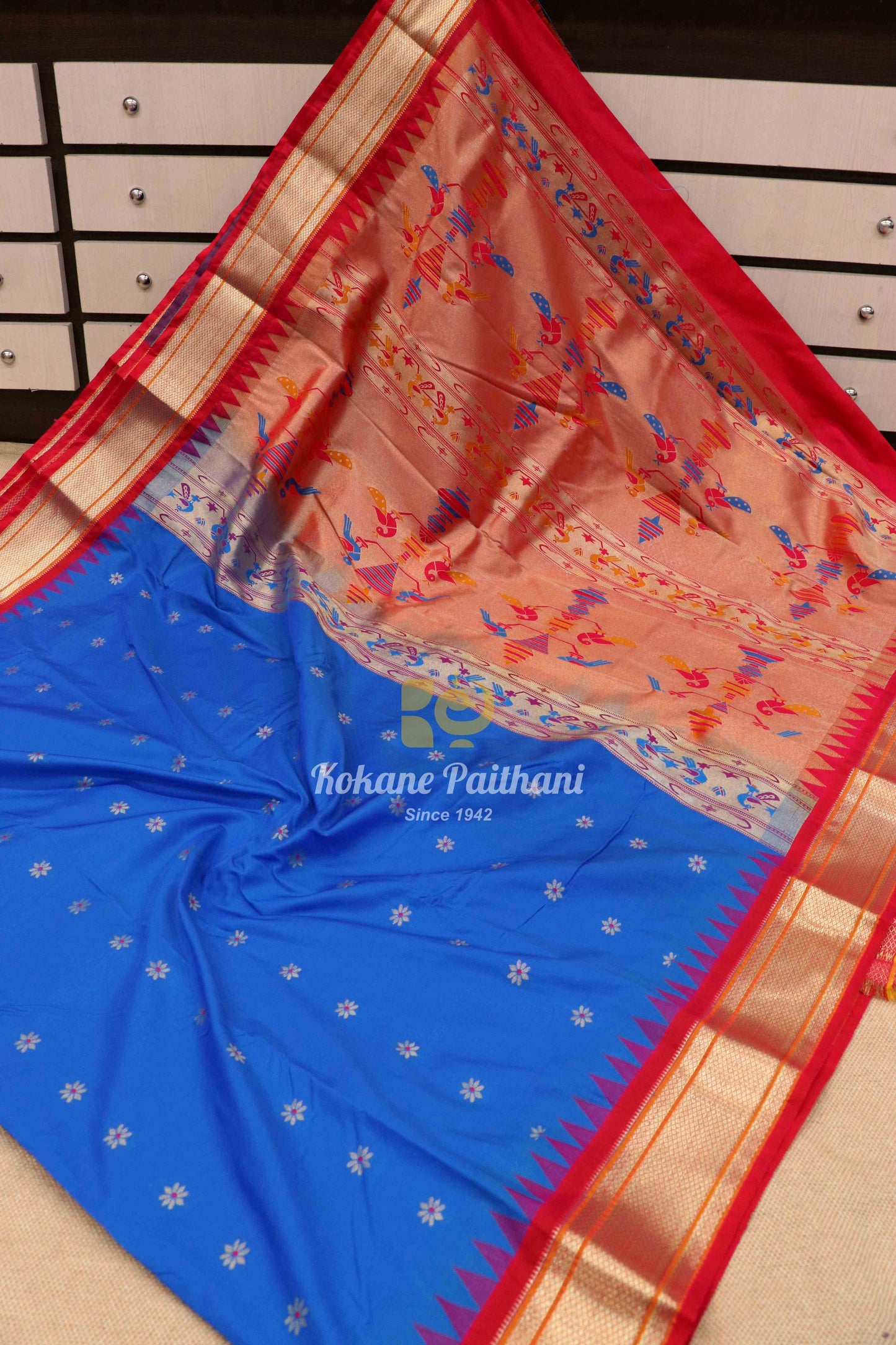 Kadiyal Semi Paithani Saree