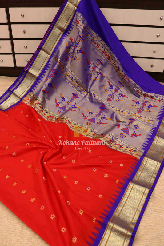 Kadiyal Semi Paithani Saree