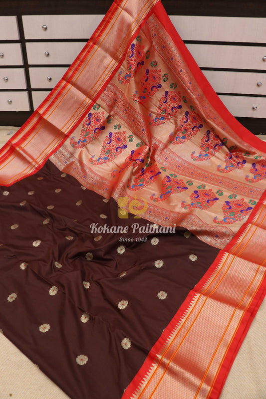 Kadiyal Semi Paithani Saree