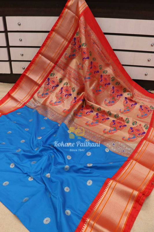 Kadiyal Semi Paithani Saree