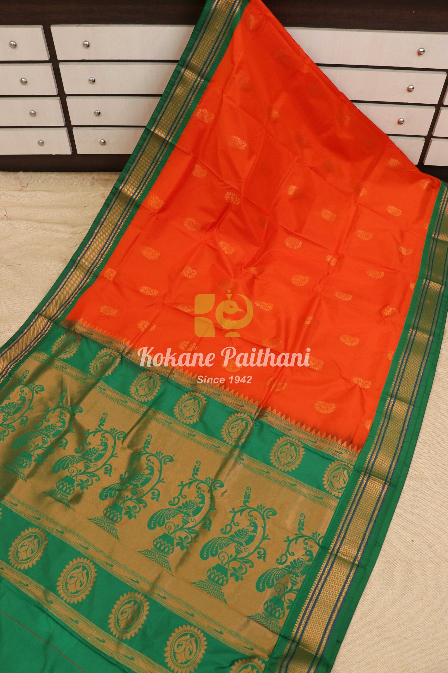 Kuyari Kadiyal Semi Paithani Saree