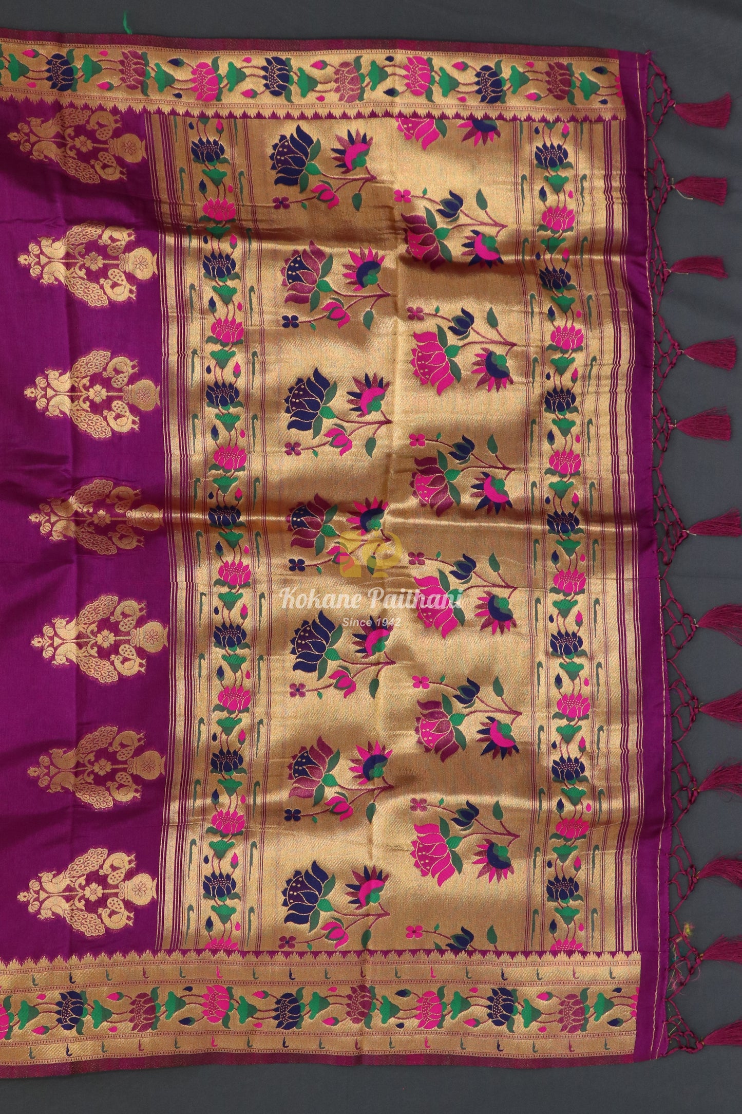 Semi Lotus Paithani Saree