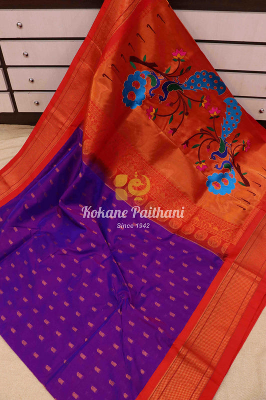 Kadiyal Rich Pallu Paithani Saree