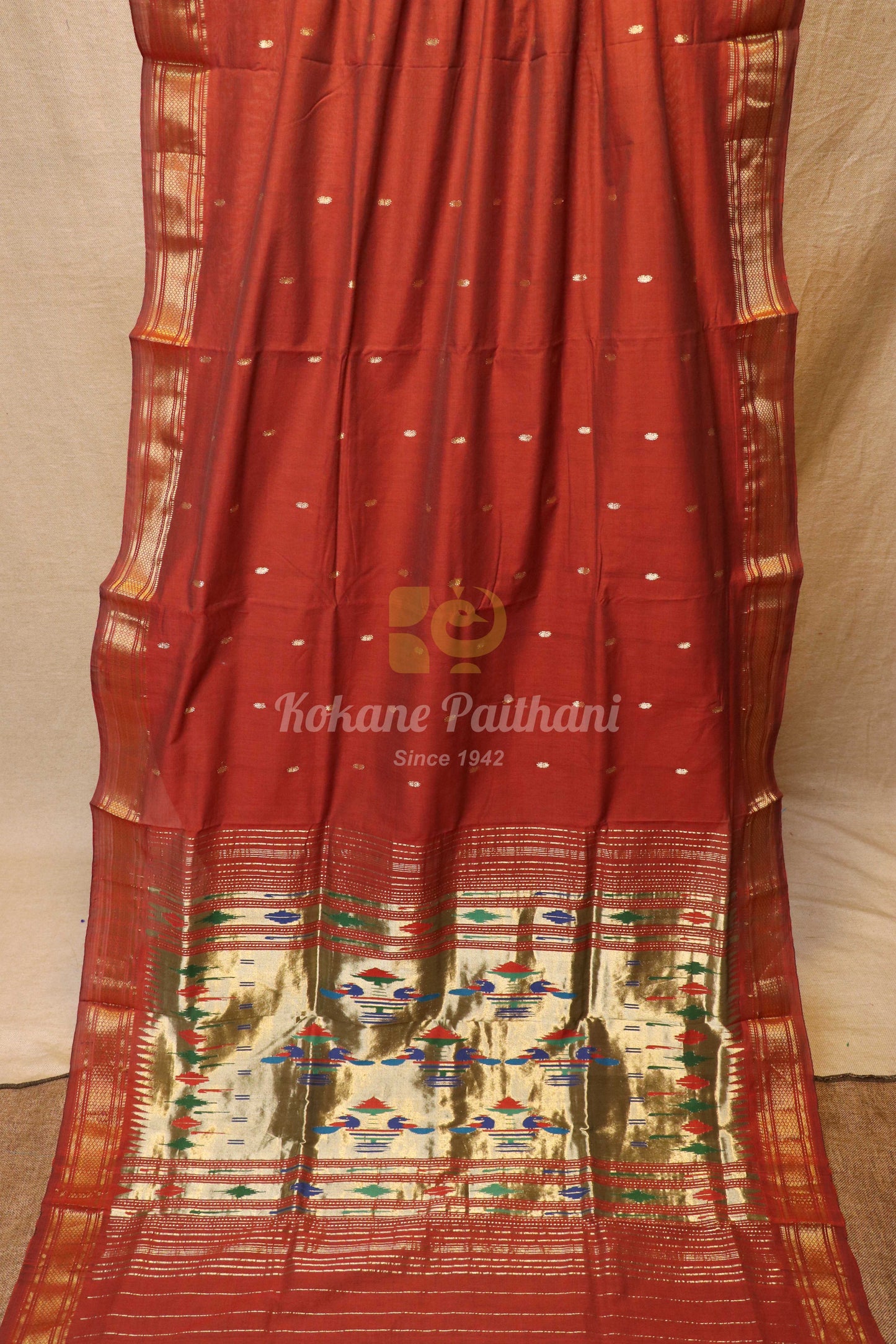 Traditional Pallu Cotton Paithani Saree
